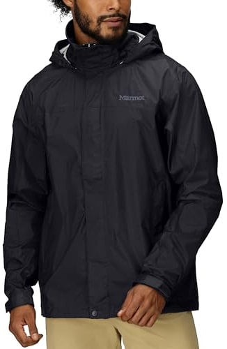 Marmot Herren PreCip Eco Jacket S25, Wasserdichte Regenjacke, winddichter Regenmantel, atmungsaktiv, faltbarer Hardshell Windbreaker, ideal zum Fahrradfahren & Wandern, Black, XL