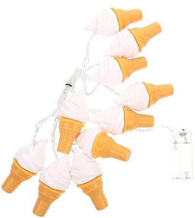 HOMSFOU 1 Satz Eiscreme-Lichterketten wasserdichte Lichterketten LED-Hängeleuchte Lichterketten für draußen Weihnachten Laternenpfahl am Stiel Seil Licht schmücken Plastik