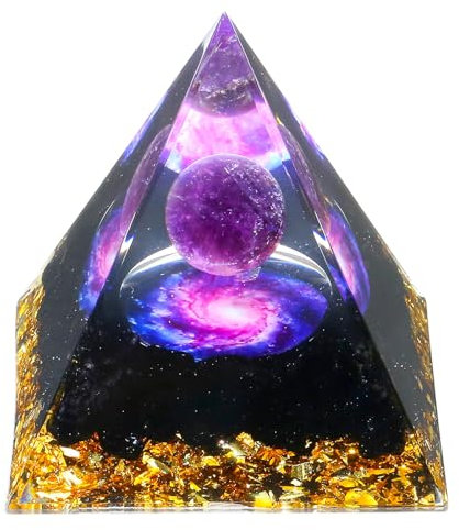 XIANNVXI Amethyst Pyramiden Groß Pyramide Edelsteine Kristalle Steine Schwarz Obsidian Pyramiden Natürliche Reiki Geschenke Spirituelle Deko 2.4