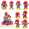 8 er Spinne Cake Topper,Cake Topper,Actionfigur Figur Puppenset Helden Spielzeug,Mini Cake Tortenfiguren,Sammlermodell Anime Serie Geschenke für ab 3 Jahren Ornament