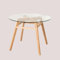 SKLUM Mesa de Comedor Redonda en Cristal y Madera de Haya Scand Nordic -