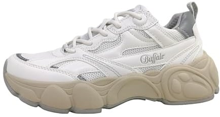 Buffalo CLD Run RT Damenschuhe sportlicher Schnürer Weiß Freizeit, Schuhgröße:36 EU