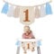 Hochstuhl-Banner zum 1. Geburtstag, Hochstuhl Quastenbanner aus Holzperlen Wandbehang für Geburtstagsfotos im Boho Stil für Kindergeburtstagsparty Dekoration