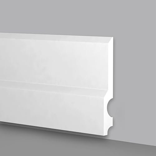 Asta 2 metri lineari Battiscopa Passacavi in Polimeri 130x18x2000 mm - Zoccolo da cucina resistente agli urti