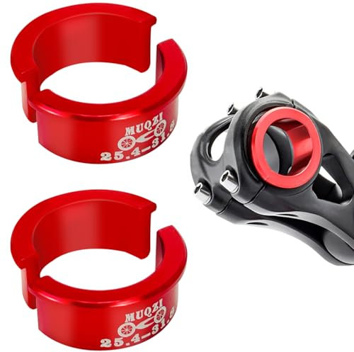 4 Stück Fahrradlenker-Unterlegscheiben, 25.4-31.8mm Fahrrad Lenker Adapter Unterlegscheiben, Aluminiumlegierung, Fahrradlenker Shim Spacer, Lenkerscheibe, Lenkerschaft-Reduzierstück für MTB, Rennrad