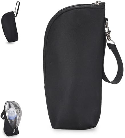 JNGTKL Insulated Baby Bottle Bag, Portable and Waterproof Baby Bottle Cooler Bag, Exquisite Baby Bottle Bag, for Knapsack, Pram Travel Outdoors Eventing Insulated Bottle Bag (Black)