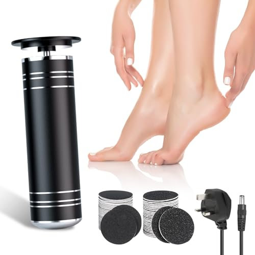 AORAEM Electric Foot File, Speed Adjustable Electric Foot Grinder, Professional Feet Sander Pedicure Tools, Grinder Hard Skin Remover for Dead Dry Skin Cracked Heels Calluses (Black)