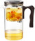 Teekanne mit Aufguss, Teekanne aus Glas | Wassertrennende Teekanne mit Holzgriff und Sieb | Stilvoller Teekessel, transparent, für Blumentee, Schwarztee, Grüntee