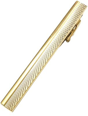 WLNEXT Pince à cravate classique en laiton doré gravé pour homme - Pour mariage, affaires, quotidien - Argenté