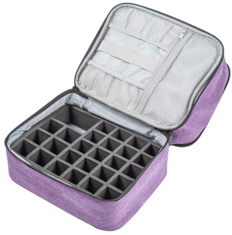 FRCOLOR Nail Polish Organizer Case 2 Sections Makeup Storage Bag Compact Nail Kit Organizers for Travel