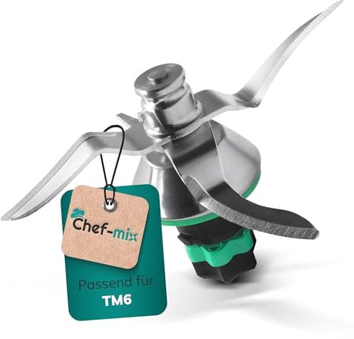Chef-Mix TM6 Ersatzmesser Mixmesser aus Edelstahl mit Dichtring Ersatz für Vоrwerk Thermоmix Messer TM6 TM7 - Küchenmaschine TM6 TM7 Zubehör Vоrwerk TM 6 & Thermоmix Ersatzteile TM6 TM7