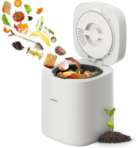 Elektrischer Komposter für die Küche: Geruchloser, intelligenter Kompostbehälter mit einem Fassungsvermögen von 2,5l. Abnehmbarer Kohlefilter, mit automatischer Reinigung. Ideal für Reste von Obst, Ge