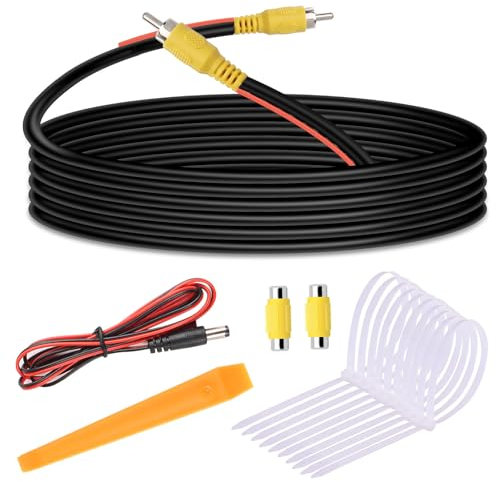 YPLonon Cavo Video RCA per Retrocamera Cavo Telecamera Retromarcia Maschio a Maschio 10 m con 2 Accoppiatori RCA Femmina-Femmina per Collegamento Telecamera Posteriore e Monitor