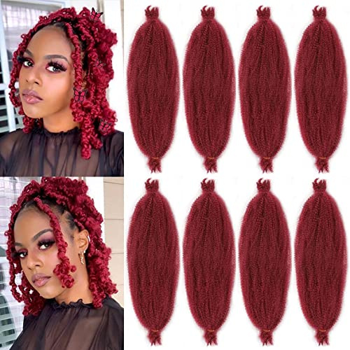 3 Packs Marley Twist Hair 18 Inch Pre-Separated Springy Afro Twist Hair Extension Afro Kinky Hair for Braiding Marley Kinky Braiding for Black Women (#BUG, 18 Inch (Pack of 3))