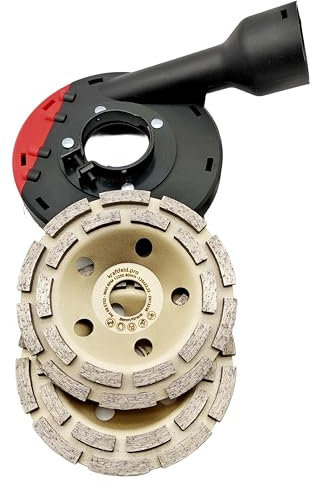 Ø 125mm Absaughaube für 125er Winkelschleifer Flex Estrich Schleiftopf Betonschleifer (Absaughaube + 2 Schleifteller)