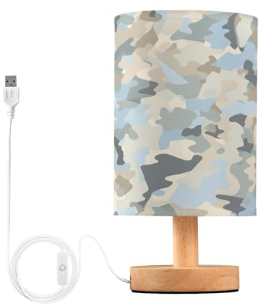 voucong Lampada da tavolo a LED mimetica con porta USB per luce notturna da comodino