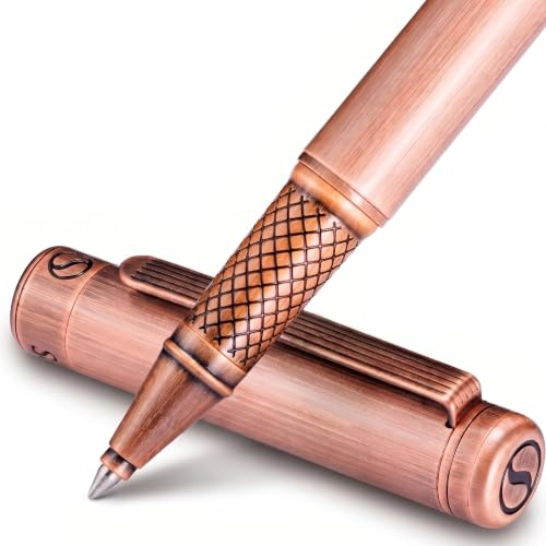 Scriveiner Copper Rollerball Pen - Stunning Luxury Pen, Schmidt Ink Refill, Best Roller Ball Gift Set for Men & Women, Professional, Executive Office, Nice Pens