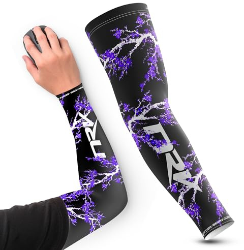 Brazalete Gaming eSport Dark Sakura – Compresión Confort y Control – Anti-Fricción – Diseño Japonés Elegante – Negro & Violeta – Talla S a 3XL