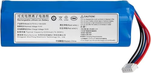S10-Li-144-5200 Li-ion Battery Replacement for Ecovacs Deebot Ozmo 950 DX9G, Deebot X1, Deebot T5, Deebot T8 Pure, T8+, Deebot T9, Deebot T10, Deebot T20 Omni, Home Cleaner Home Robot 14.4 V 5200 mAh