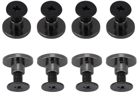 Lot de 20 rivets en cuir, tête plate en laiton, rivets pour sangle de ceinture, vis, écrou plat fileté en laiton, clou pour artisanat du cuir pour sangle de ceinture (5 mm)