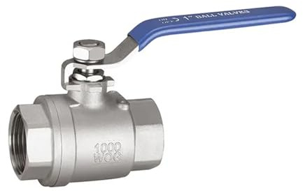 Kugelhahn aus Edelstahl – zweiteilige Ausführung, Größen 1/2 bis 4, 1000 WOG, Absperrventil for Wasser, Öl und Gas(3/4inch)
