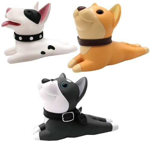 3PCS Dog Door Stopper, Cute Plastic Non-Slip Decorative Doorstop for Home, Office, Bathroom & Living Room