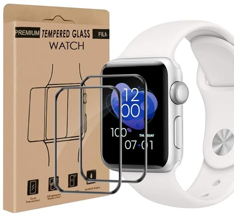 Carantee 2 Pack Verre Trempé pour Apple Watch Series 4/5/6/SE/SE2 (40mm), Anti Rayures, Anti-huile, Bubble Free protection écran, Haute Sensibilité, Haute Sensibilité Apple Watch 40mm vitre protection