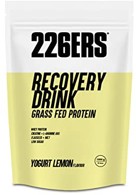 226ERS Recovery Drink, Regenerationsgetränk-Pulver, Joghurt-Zitrone 1kg | Grass-Fed-Protein zur Regeneration, Verhältnis 1:1 von Protein zu Kohlenhydraten, glutenfrei und zuckerarm, ohne Palmöl