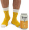 Novelty Beer Socks - Colourful Socks For Men, Made From Soft Cotton Nylon - Funny Socks For Men, Crazy Socks in Beer Can, Yellow Lager