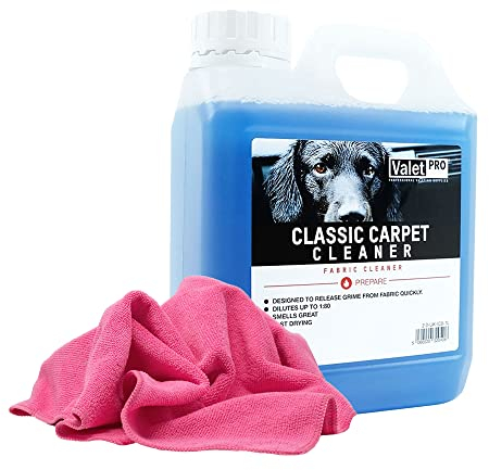 detailmate ValetPro Teppich- und Polsterreiniger Classic Carpet Cleaner + Gratis Mikrofasertuch 40x40cm 1L Kanister