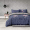 AmeliaHome 4tlg 2 x Bettwäsche 155x220 cm mit 2 Kopfkissenbezügen 80x80 cm geometrisches Muster Microfaser Reißverschluss Basic Collection Flamingo Dark dunkelblau rosa