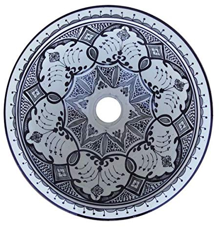 Orientalisches Keramik Waschbecken Safi Schwarz Groß