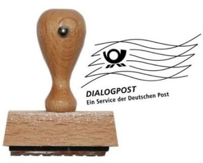 DIALOGPOST Holzstempel Stempel FRANKIERWELLE DIALOGPOST (FRÜHER INFOPOST) Post