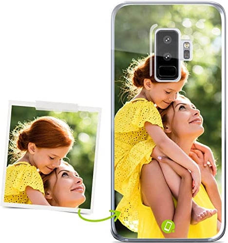 Coverpersonalizzate.it - Personalisierte Handyhülle kompatibel für Samsung S9 Plus mit deinem Foto oder Text - Transparente TPU-Schutzhülle