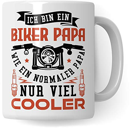 Motorrad Papa Tasse, Motorrad Geschenke für Männer lustig, Becher Geschenkidee für Motorradfahrer, Motorradtour Kaffeetasse Kaffeebecher