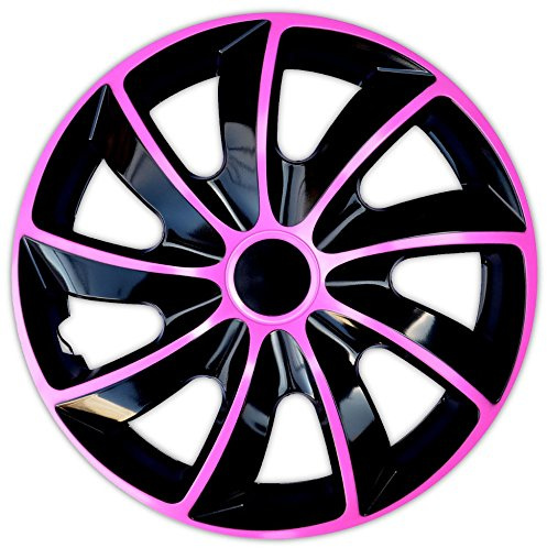 Enjoliveurs Quad Bicolor Roses 4 Stück 17 Radzierblenden Rosa Kunststoff Painted HUBCAP_WHEEL_COVER