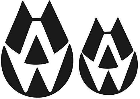 Autoaufkleber Set für Kfz Emblem Logo Cover Selbstklebend Folie Passgenau für Front und Heck Fahrzeug Tuning Aufkleber K093 (Schwarz Glanz)