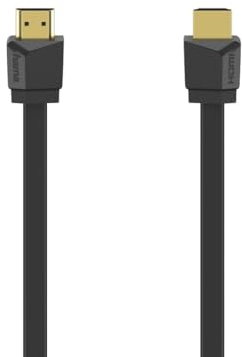 Hama Cavo HDMI 4K piatto garanzia 10 anni (cavo HDMI ad alta velocità con Ethernet, cavo HDMI 4k, 1,5 m, maschio-maschio, cavo Ethernet HEC, ritorno audio, 18 Gbps, risoluzione 4096x2160, schermato,