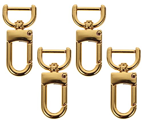 MILISTEN Karabinerhaken mit Drehgelenk, Metall-Karabinerhaken, zum Basteln, für Handtaschen, Schlüsselanhänger, Schmuckherstellung, goldfarben, 4 Stück