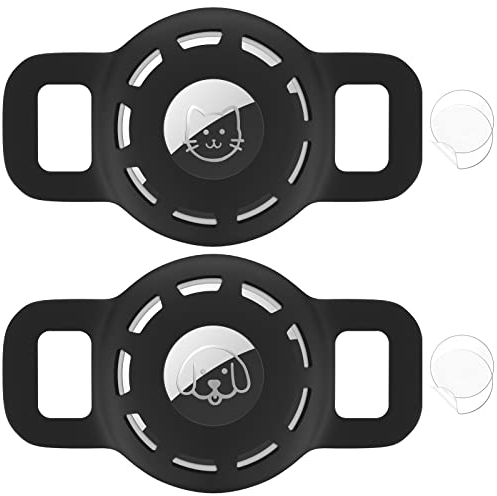 Air Tag Katzenhalsbandhalter für Apple Air Tag, 2 Stück Haustierhalsbandhalter für Katzen und kleine Hunde bis 1,27 cm und 2 Stück Schutz für Air Tag