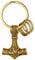 FaithHeart Norse Viking Thor Hammer Keychain for Men, Stainless Steel Mjolnir Key Rings Amulet Jewelry, 01. Thor Hammer-gold, Medium