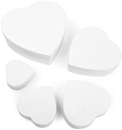 ewtshop® Kraftpapierboxen in Herzform, 5 Stück, weiß, 5 Verschiedene Größen, Kraftpapier-Schatullen-Set