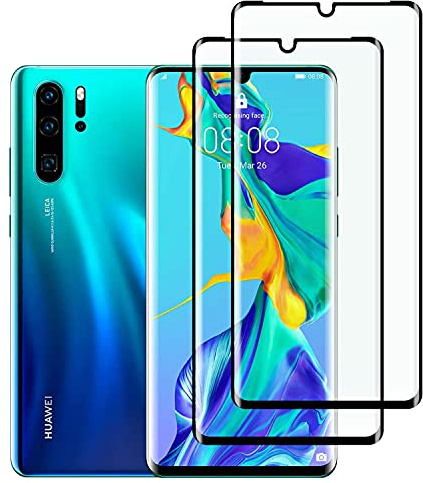 [2 Pezzi] KELOLIN Vetro Temperato Protezione Schermo per HUAWEI P30 Pro (Curva 3D) 9H Durezza, Anti Graffio, HD Copertura Completa Pellicola Protettiva Compatibile con HUAWEI P30 Pro
