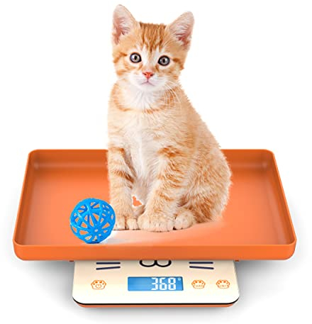 ICARE-PET Welpenwaage, Haustierwaage für Neugeborene Hunde und Katzen, 15 kg mit Einer Genauigkeit von ±1 Gramm, Abnehmbares Tablett