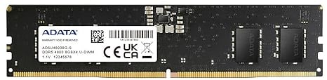 ADATA Premier, 16GB, DDR5, 4800MHz (PC5-38400), CL40, 1.1V, ECC, Memoria DIMM, Negro (AD5U480016G-S)