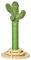 PawHut Poste Rascador para Gatos en Forma de Cactus Pequeño Árbol Rascador para Gatos con Poste de Sisal y Felpa Pelota Colgante y Base con Juego de Madera 32x32x60 cm Verde