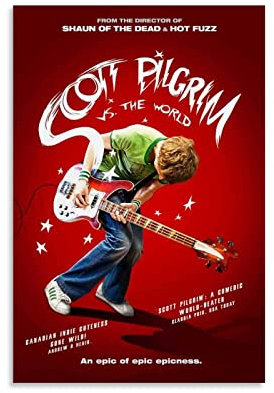 Scott Pilgrim Vs The World Filmposter, Heimdekoration, Wanddekoration, Geschenk, Leinwand, Wandkunst, Schlafzimmer, 20 x 30 cm