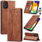 Jasonyu Handyhülle für Samsung Galaxy A52 5G/4G/A52S Hülle Leder Flip Klappbare Stoßfeste Magnetische Premium PU Leder Standfunktion Kartenfächern Schutzhülle Klapphülle,Braun