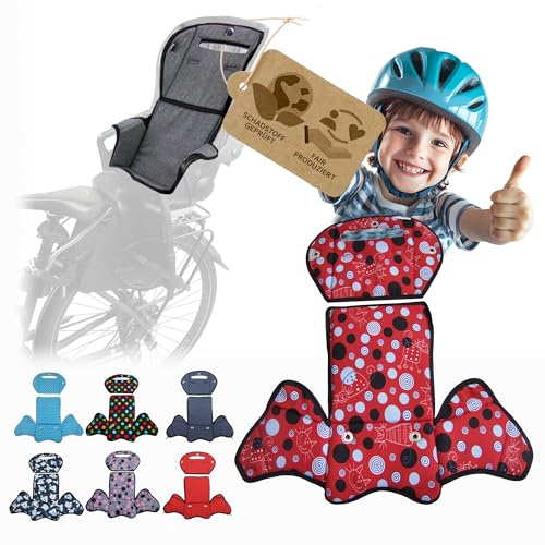 Ersatzbezug Sitzkissen Bezug [Auflage für Kinder Fahrradsitz] kompatibel mit Römer Jockey MOD 4 (rot blau Katzen)