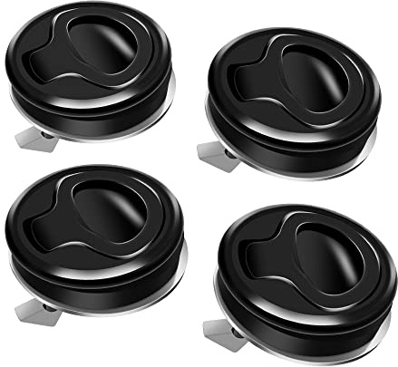 WJSKDQ 4 Stück bündiger Zugriegel 3,8 cm Griff Lift Slam Riegel für Boot Deck Tür Spind Schrank Hardware Marine Luke Riegel Schwarz